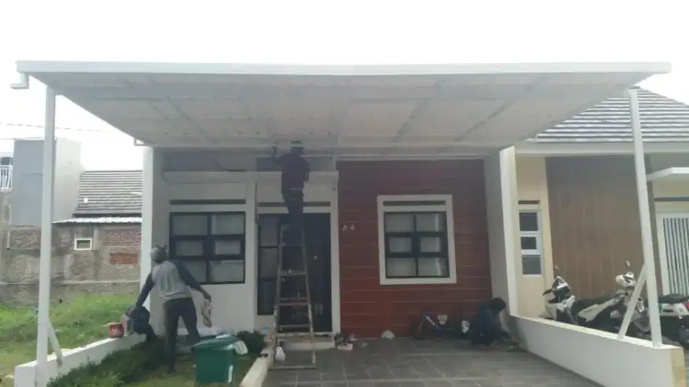 Menerima pemasangan canopy minimalis atap kaca#544
