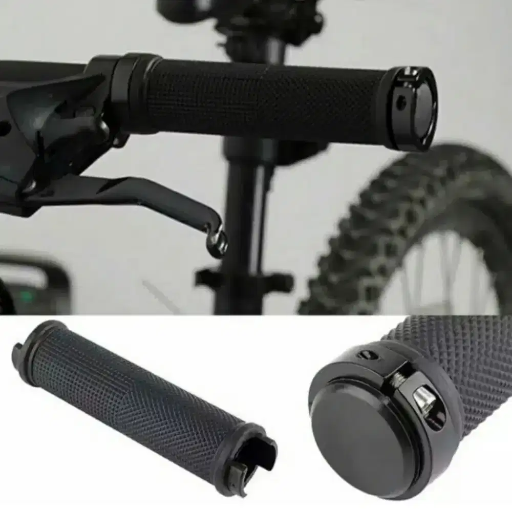 1 Pasang Grip Gagang Handgrip Sepeda Hitam