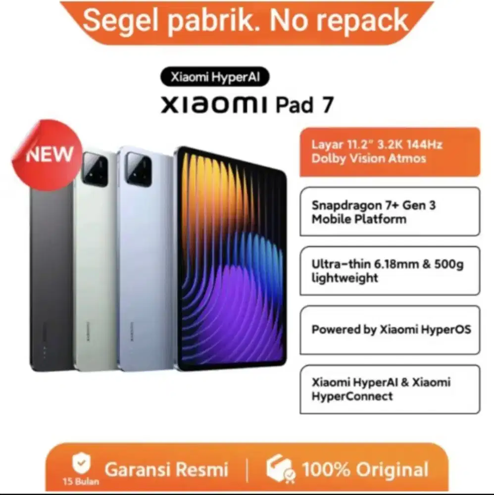 Xiaomi pad 7 8/256. Baru. Segel pabrik. Garansi resmi 15 bulan