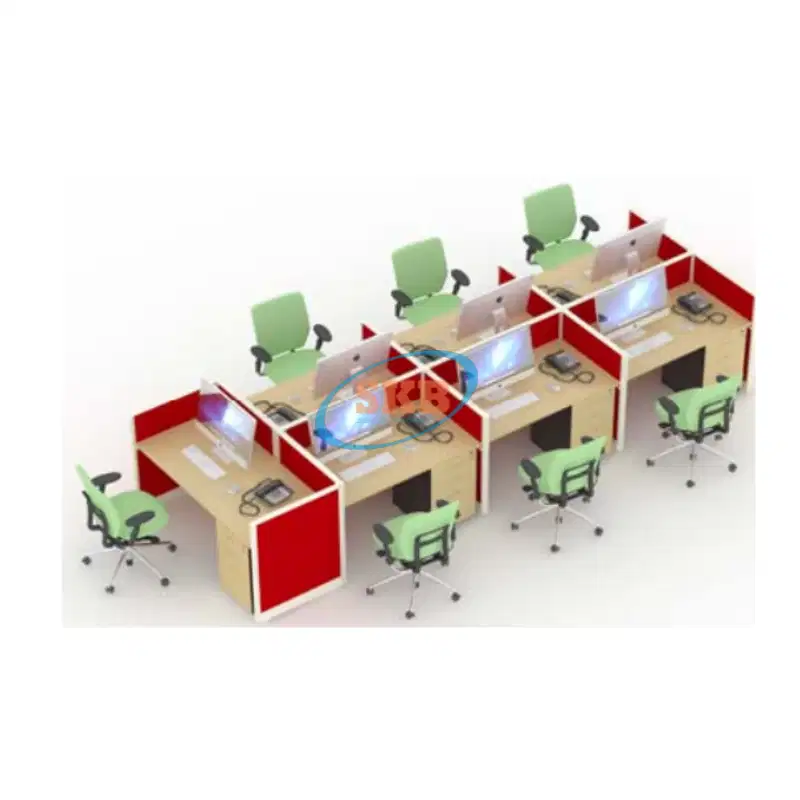 PARTISI KANTOR FULL FABRIC T. 100 CM 6 STAFF BERHADAPAN + 1 MANAGER