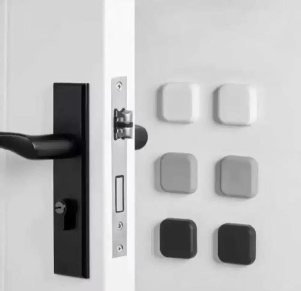 5 Pcs Bantalan Pelindung Pintu Karet Sisi 4cm Tape 3M Putih