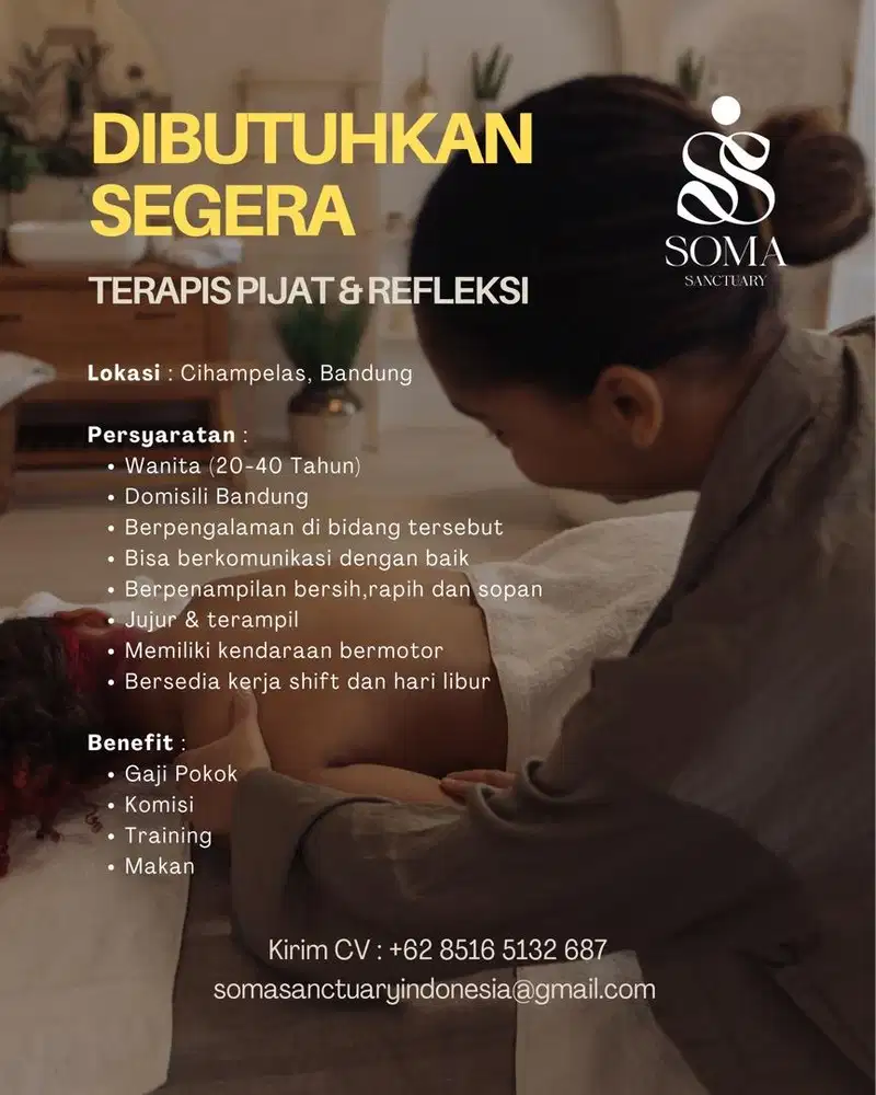 LOWONGAN TERAPIS REFLEKSI & PIJAT