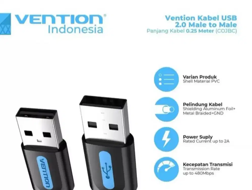 Vention Cable USB2.0 Male to Male 1m Ori