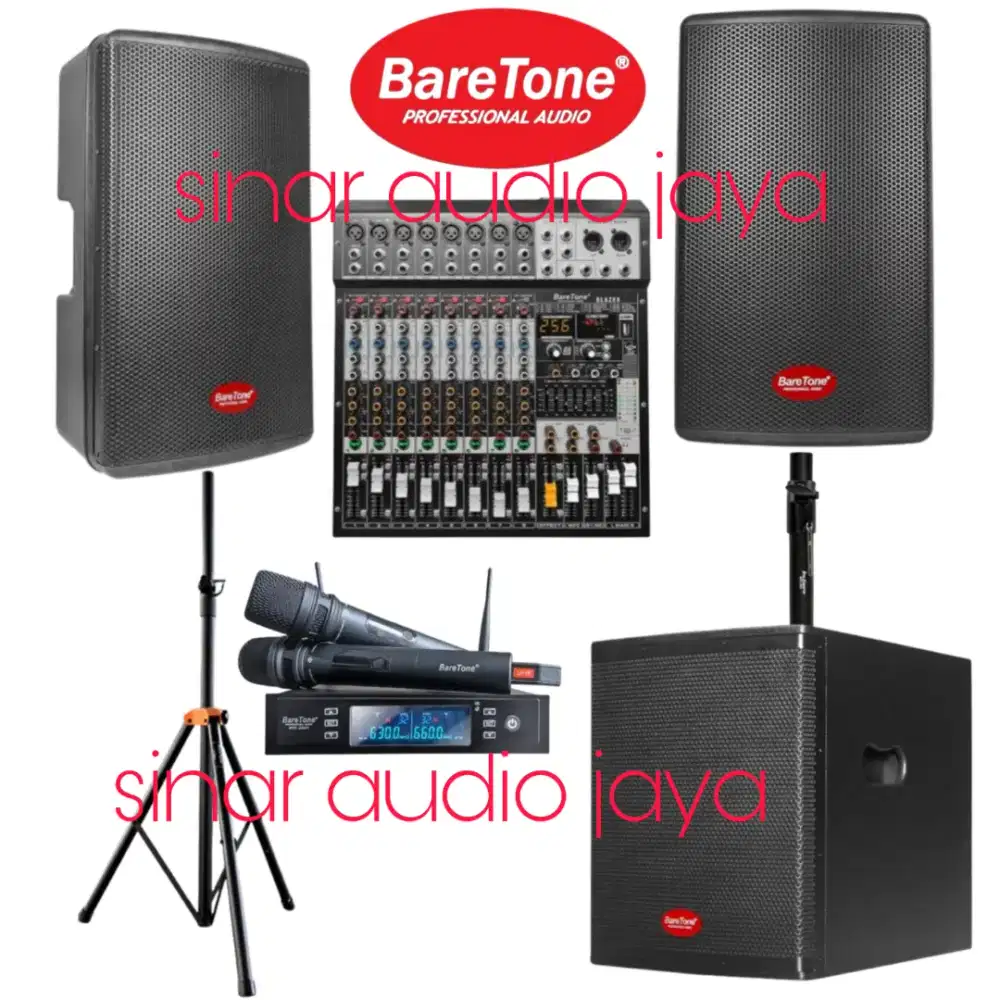 Paket Sound System Speaker 12 Inch Baretone MAX12HD Subwoofer 15 Inch