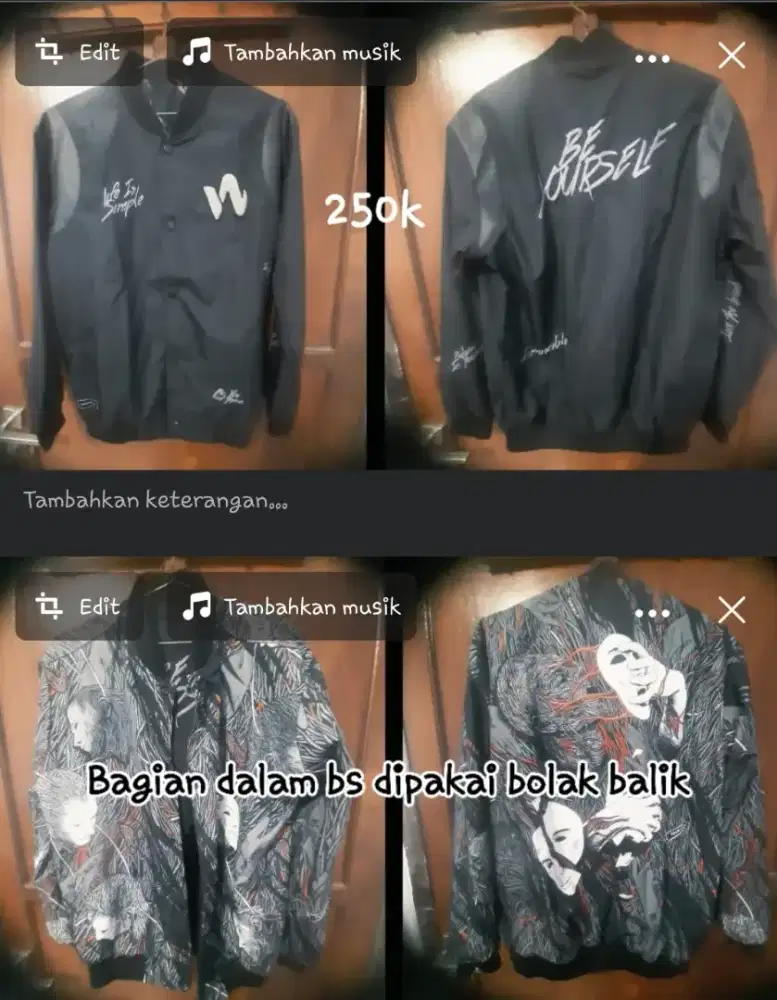 2 jaket iwearzule 200k dan 250k