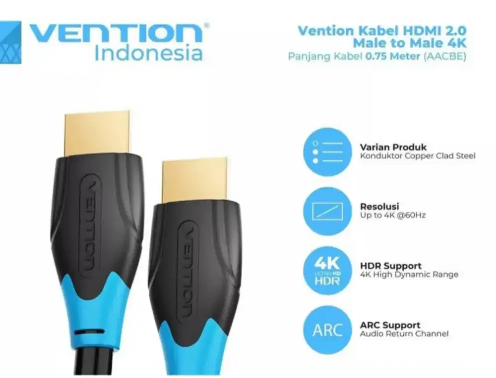 Vention UNEED Kabel Hdmi support upto 4/8K Panjang 75 dan 200cm Ori