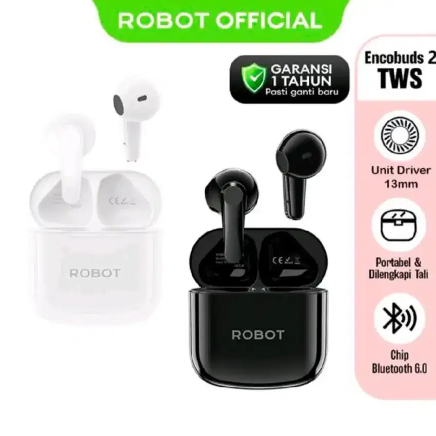 ROBOT TWS headset Bluetooth Encobuds T2 Wireless Earphone Bluetooth 6.