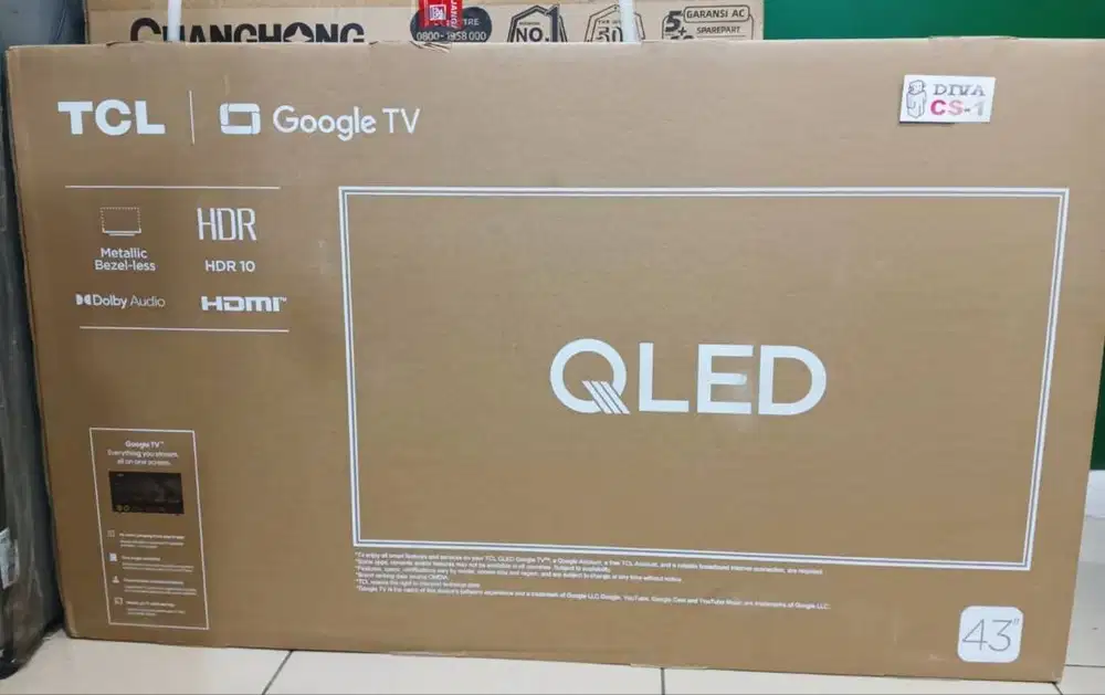 New TV QLED TCL 43V5C Google Android TV FullHD DolbyAudio Digital