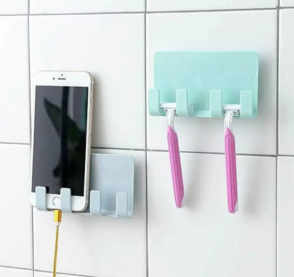 2 Pcs Gantungan Dinding Double Tape Bahan Plastik