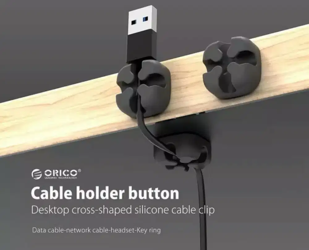 ORICO Baseus UGREEN Klip Holder Organizer Kabel Slot Velcro Strap Ori