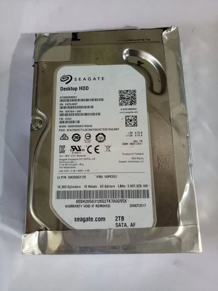 Harddisk 2TB (HDD 3,5)  SEAGATE(100%) Ex. Kantor copotan PC All In One