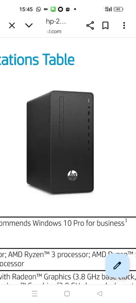 HP Pro 285 G8 MT Komputer