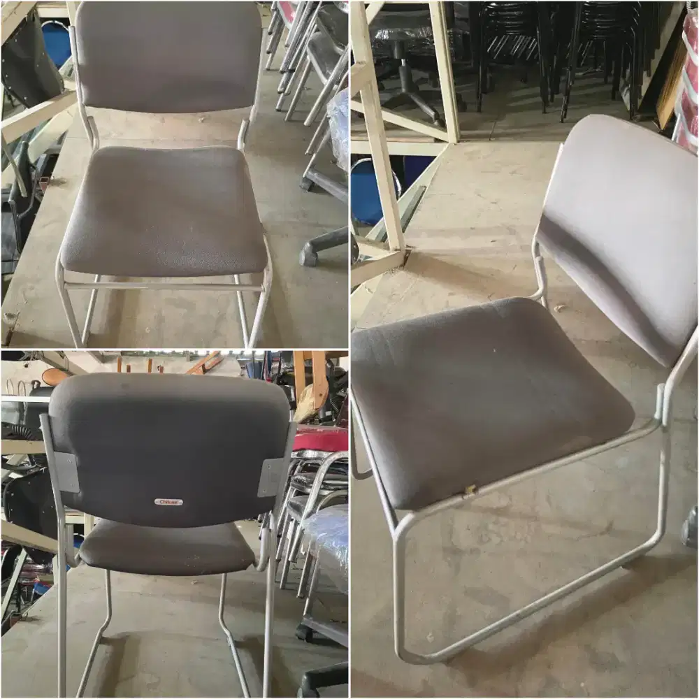 Kursi Susun makan kaki besi Chitose kursi food court kondisi bekas
