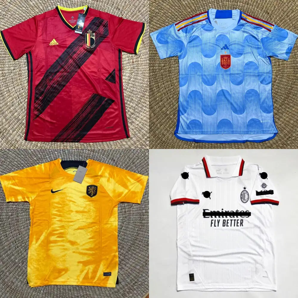 (NEW) JERSEY BELGIA SPANYOL BELANDA AC MILAN RETRO