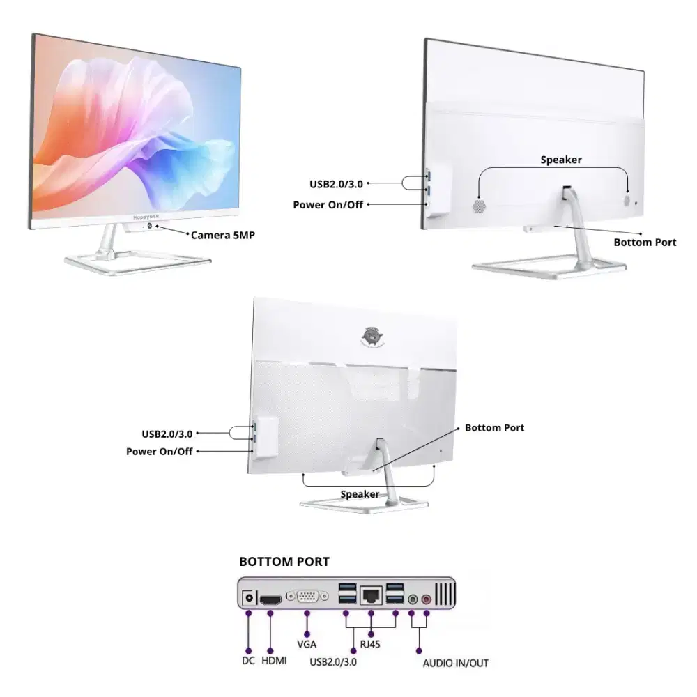 PC NEW all in one HappyGSR i5 22inch i7 24inch Lengkap siap pakai