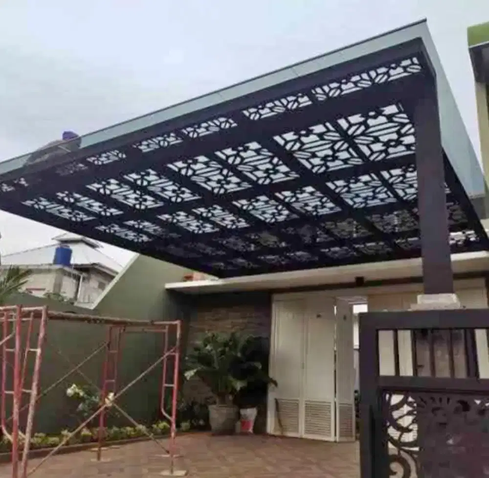 Kanopi atap kaca rangka besi holloh galpanis