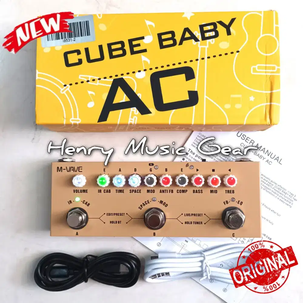 M-Vave Cube Baby AC Multi Effects for Acoustic Guitar NEW
