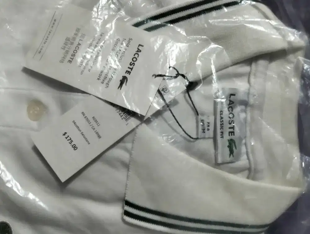 Kaos Lacoste Putih Ori dan New