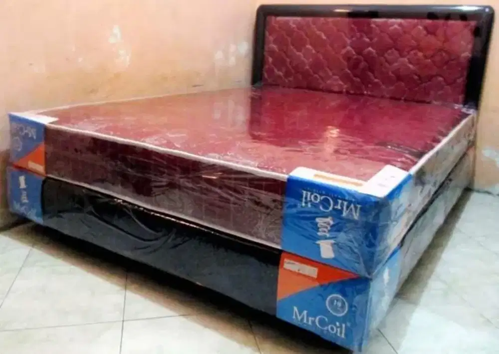 Celcius Spring Bed Set Silver (Matras + Divan + Sandaran)