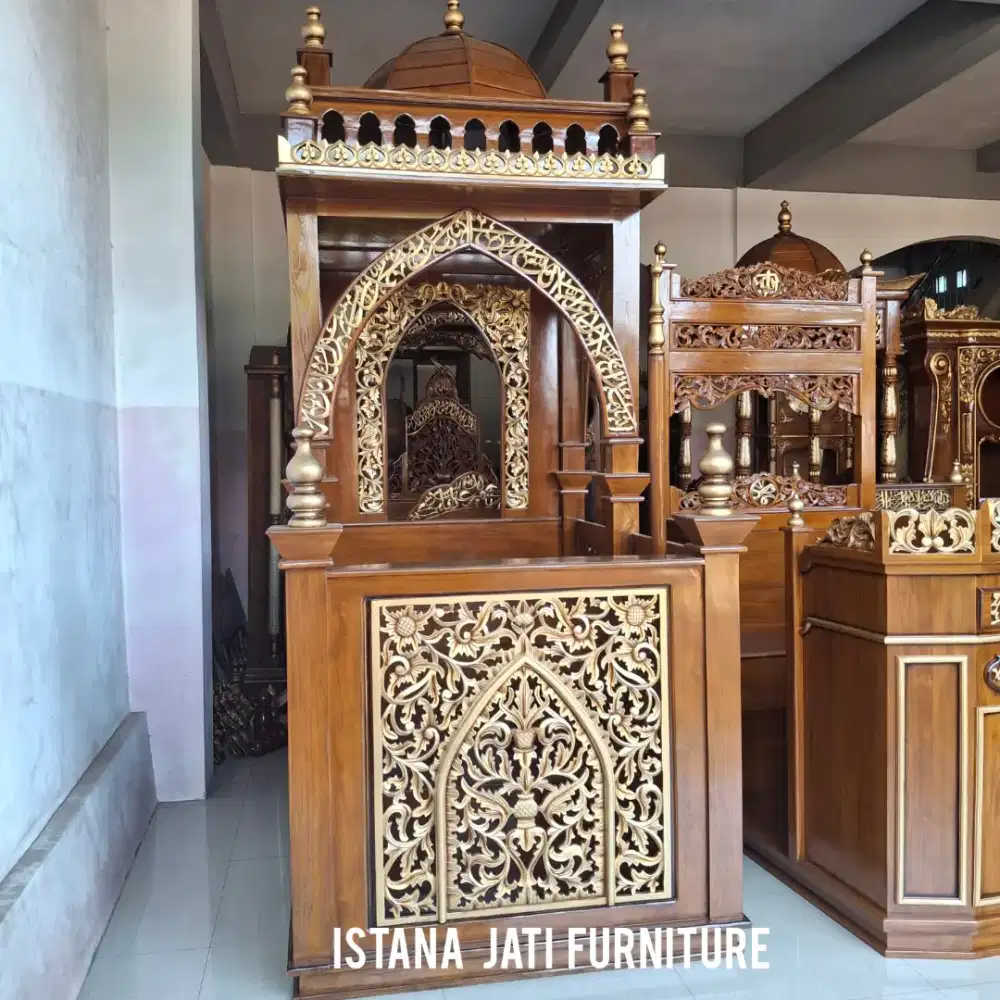 Mimbar masjid khutbah jumbo ukiran