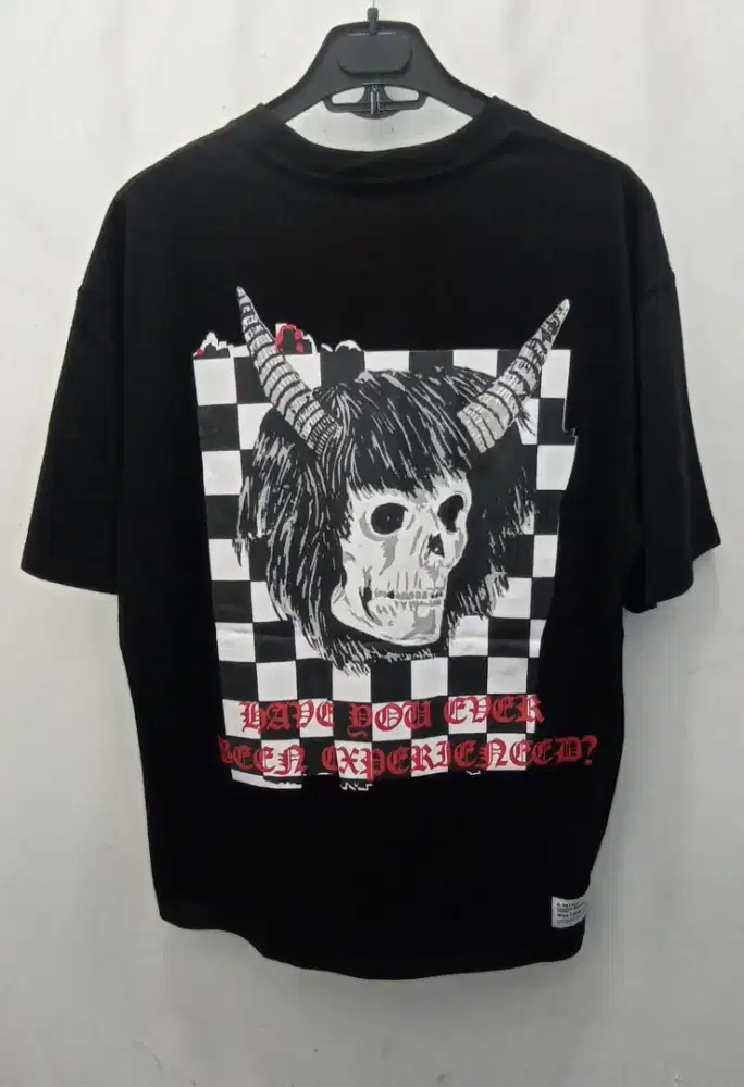 AMIRI WES LANG CHECKER SKULL TSHIRT BLACK