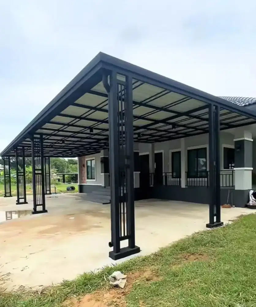 Kanopi Atap alderon mewah rangka hollow galvanis bergeransi