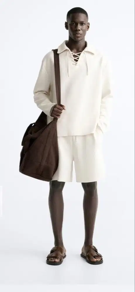 Zara sweatshirt rope tali cotton outer