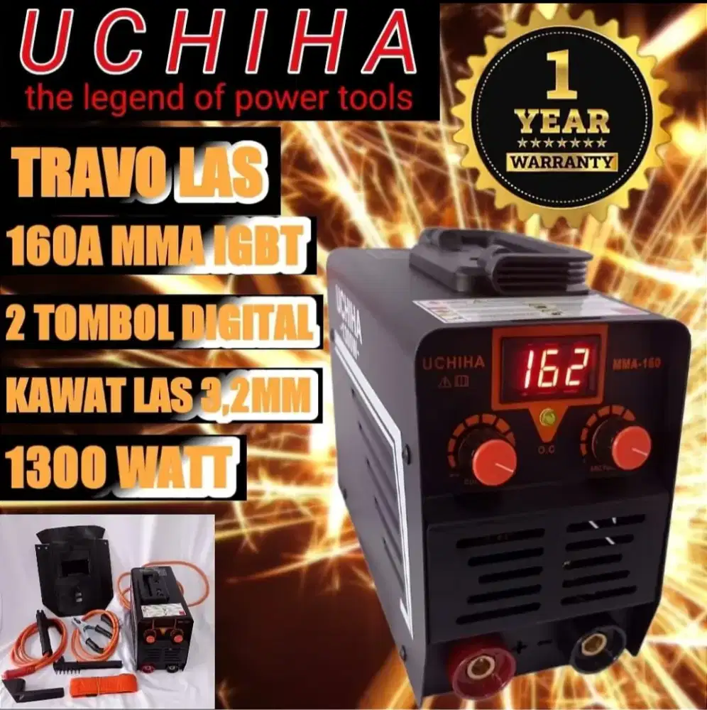 Mesin Las Inverter IGBT 160A Digital Travo Uchiha Japan Technology