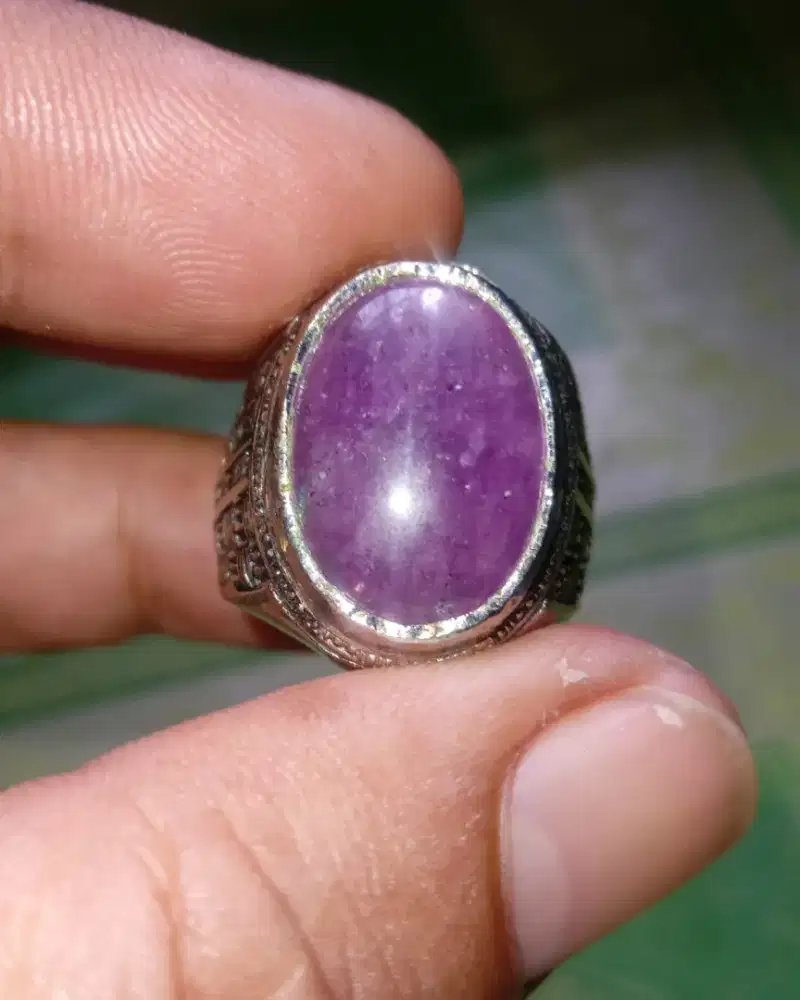 Batu cincin kecubung ungu serat es kalimatan