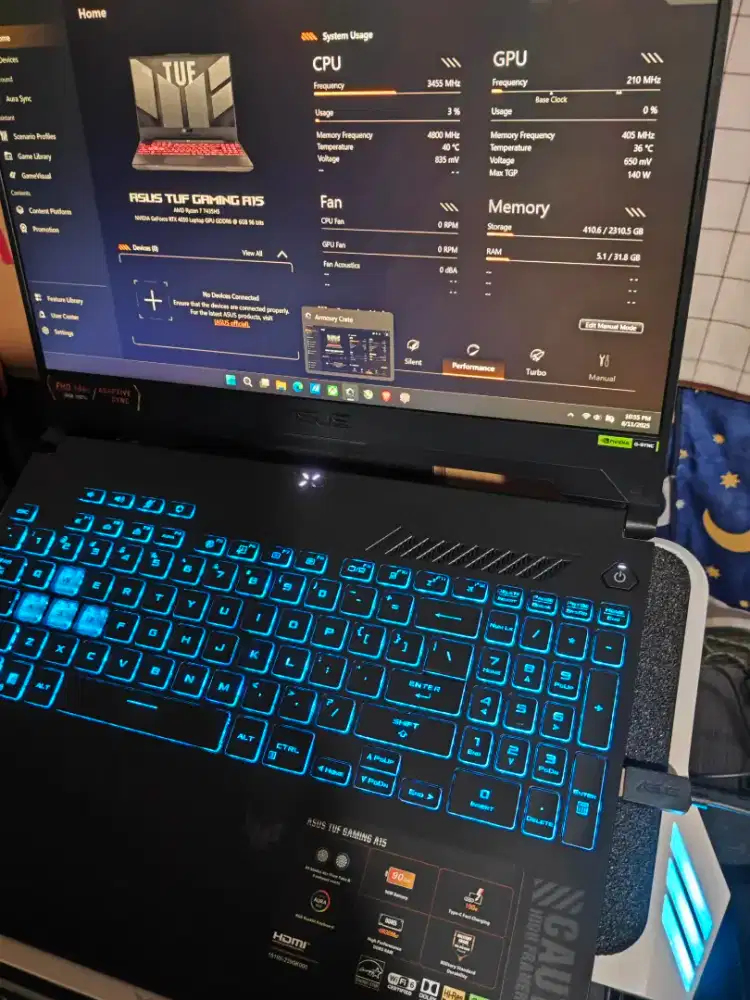 Asus tuf A15, RTX 4050, RAM dan SSD upgrade