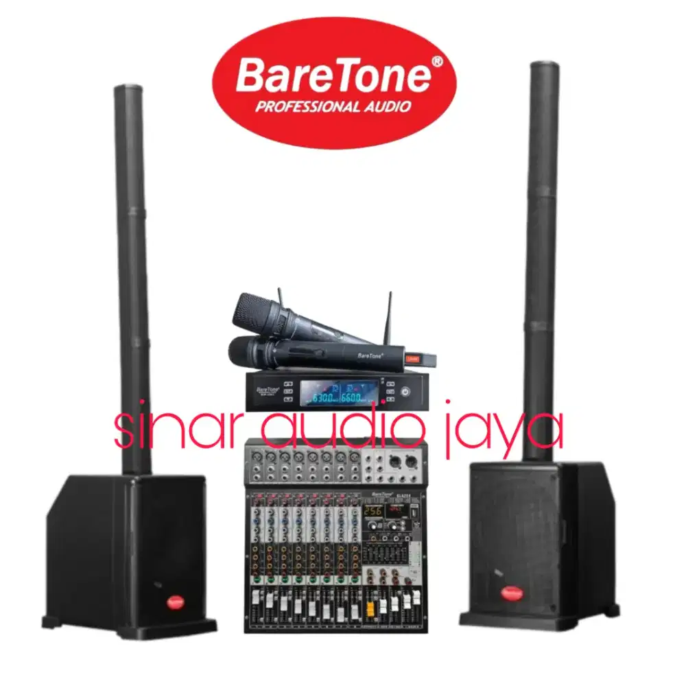 Paket Sound System Karaoke BareTone 12 Inch Mixer Baretone 8 Channel