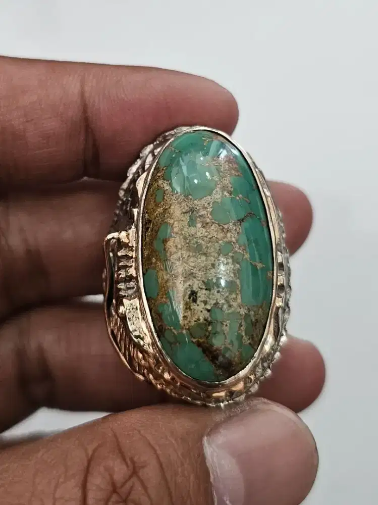 Natural Turquoise (Pyrus Persia) Jumbo Perak Handmade Memo Origin