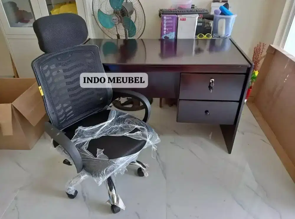 SET MEJA KANTOR KAYU PADU + KURSI KANTOR, SET MEJA KASIR, DLL