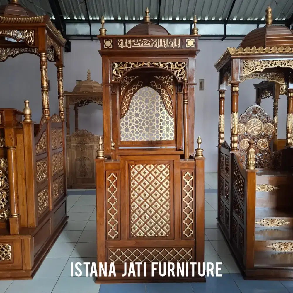 Mimbar masjid khutbah minimalis jati