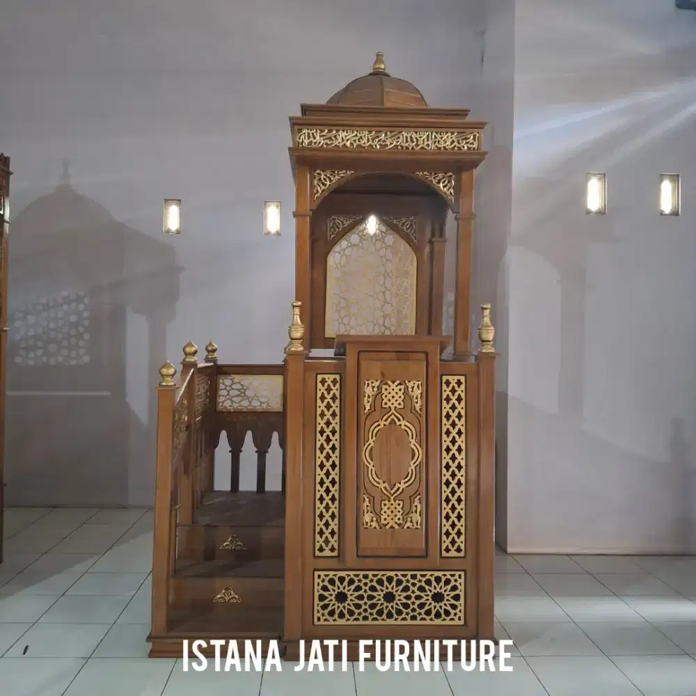 Mimbar masjid khutbah tangga jumbo minimalis