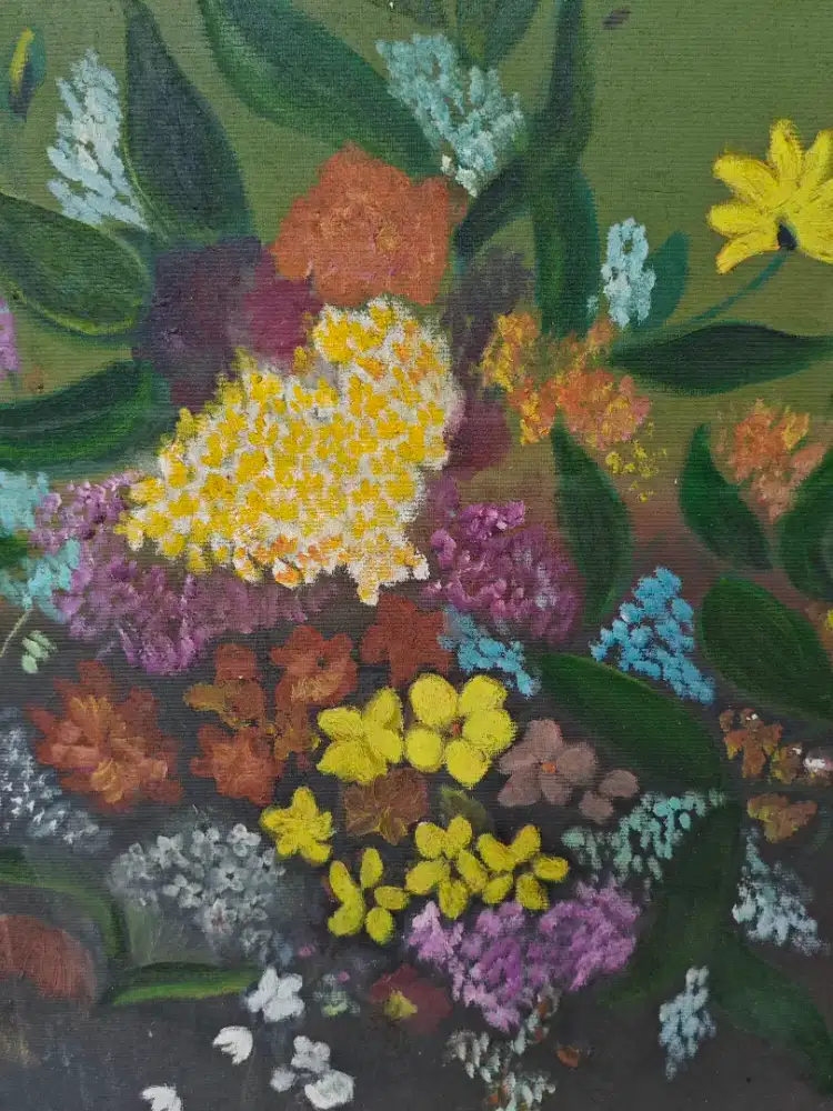 Lukisan bunga jadul 90x70 cm