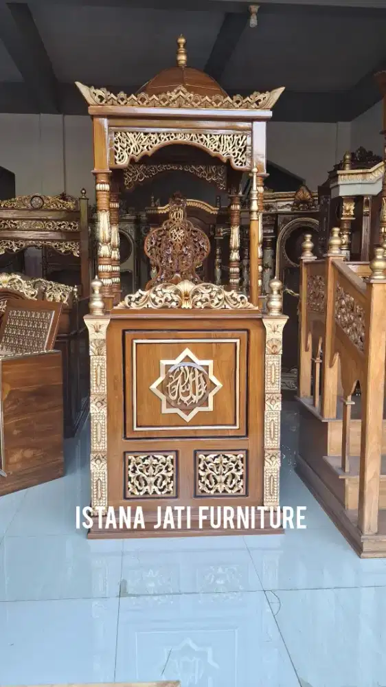 Mimbar masjid khutbah jati minimalis