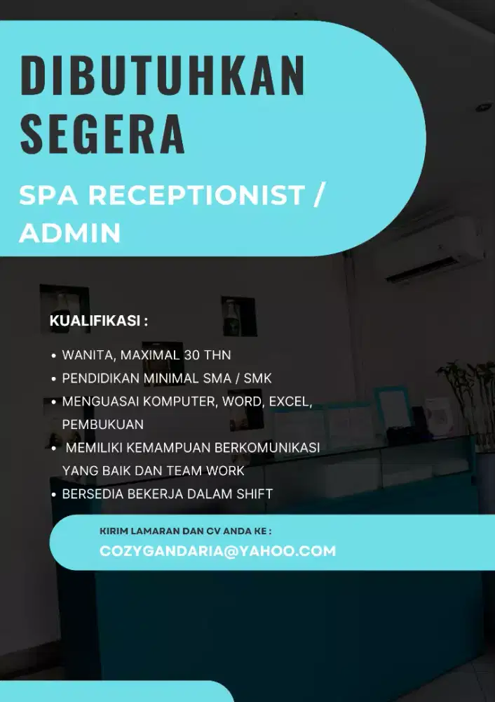RECEPTIONIST SPA