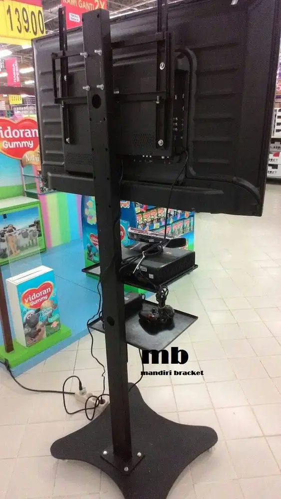 Standing Bracket TV LCD kaki kupu kupu 1Tiang size-32-60 kuat&kekar