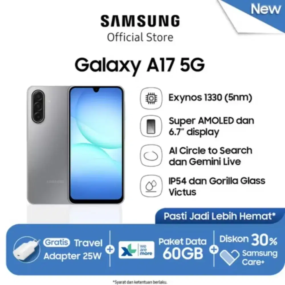 NEW Samsung Galaxy A17 5G 8/256GB Bisa Cicilan