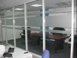 Kusen Aluminium + Pintu Untuk Kantor + Sekat Kaca + Partisi Gypsum