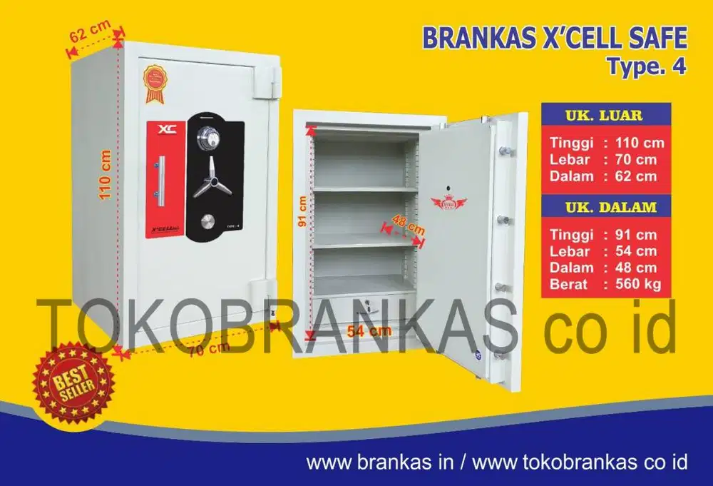 Lemari besi Brankas Brangkas XCELL type 4 Safety Box Cash Box baru bek