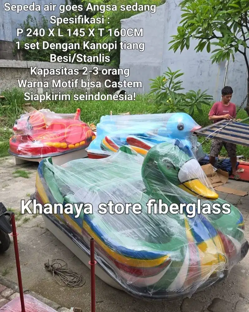 Perahu angsa goes air/Mainan wisata angsa goes/bebek gowes baru