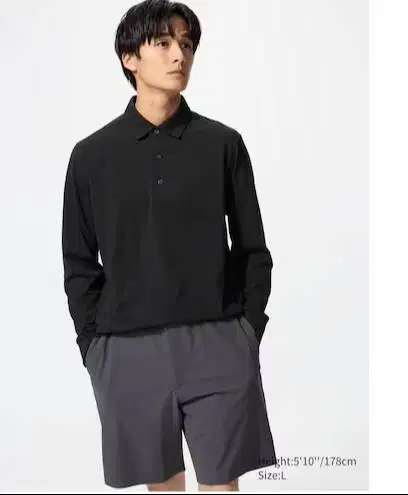 Uniqlo AIRism Kaos Polo Katun Proteksi Sinar UV Lengan Panjang