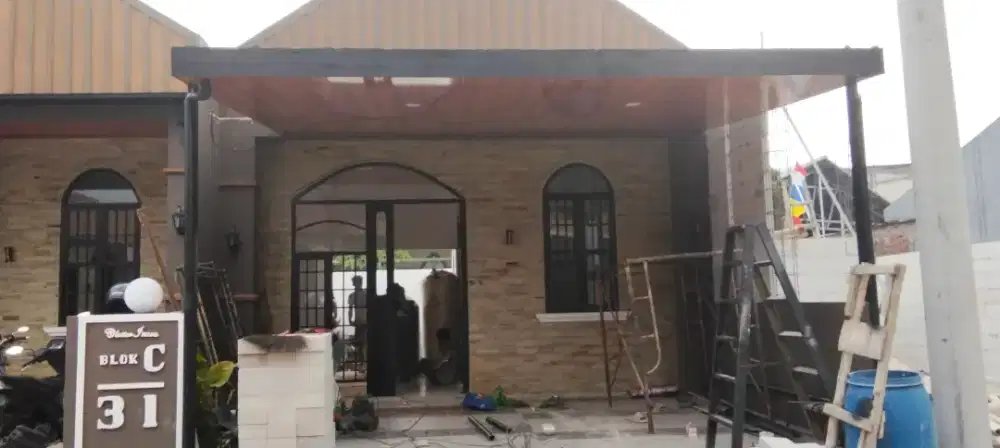 Kanopi bajaringan motif plafon pvc