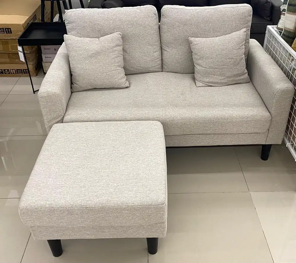 Sofa L 2 Seater Abu-Abu