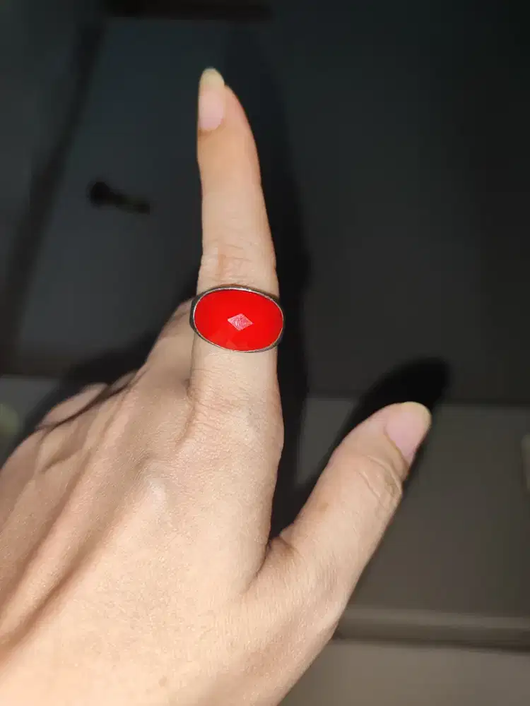 cincin pria batu onyx merah