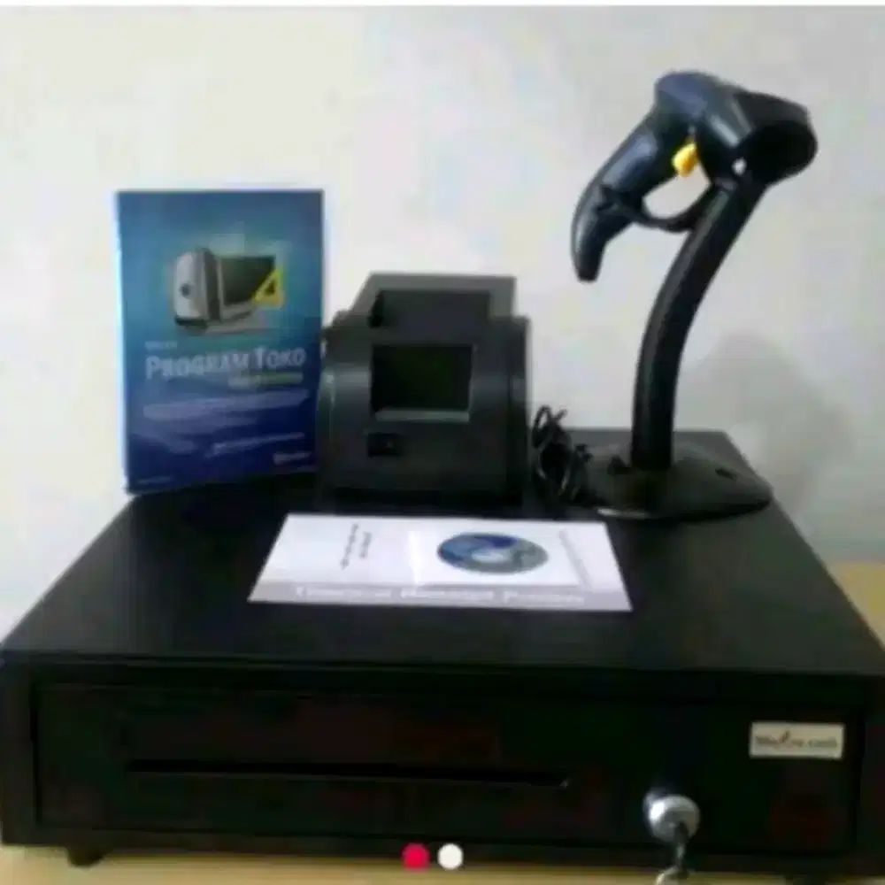 PAKET PERLENGKAPAN KASIR PRINTER STRUK LACI UANG &  BARCODE SCANNER