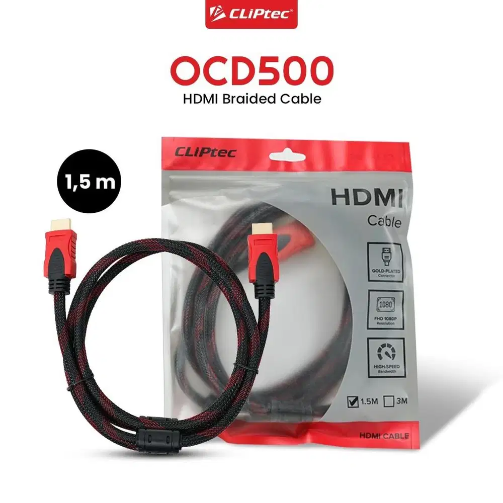 Kabel HDMI to HDMI 1,5m, 3 m, 5m, 10m, 15m Gold Plated Cliptec