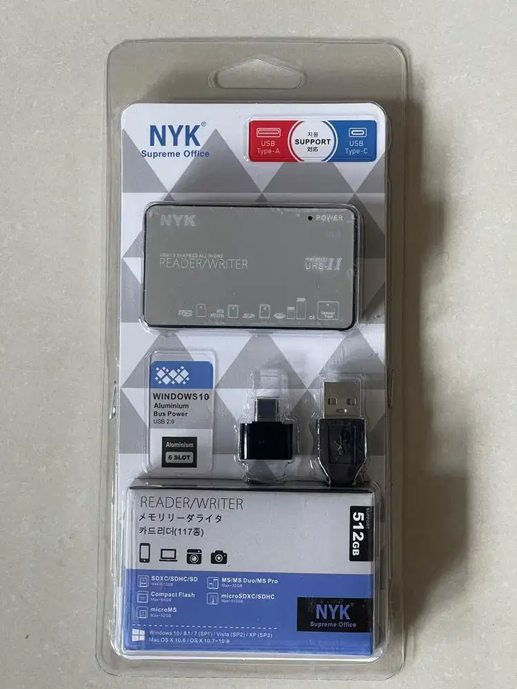 Card Reader 6 Slot CF NYK C2-08 + OTG Type C